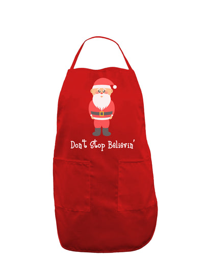 Don't Stop Believin' Santa Christmas Dark Adult Apron-Bib Apron-TooLoud-Red-One-Size-Davson Sales