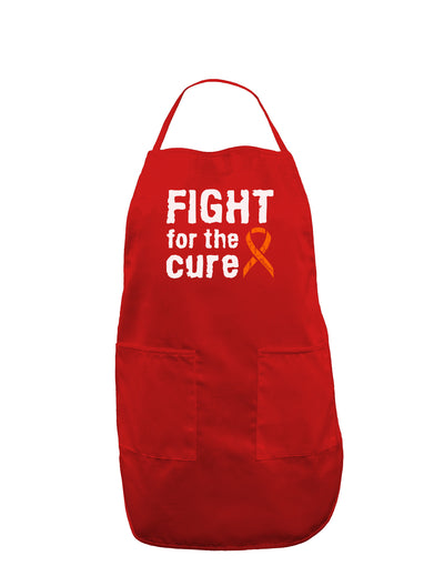 Fight for the Cure - Orange Ribbon Leukemia Dark Adult Apron-Bib Apron-TooLoud-Red-One-Size-Davson Sales