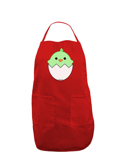 Cute Hatching Chick - Green Dark Adult Apron by TooLoud-Bib Apron-TooLoud-Red-One-Size-Davson Sales