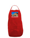 Colorado Snowy Mountains Text Dark Adult Apron-Bib Apron-TooLoud-Red-One-Size-Davson Sales