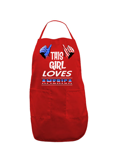 This Girl Loves America Dark Adult Apron-Bib Apron-TooLoud-Red-One-Size-Davson Sales