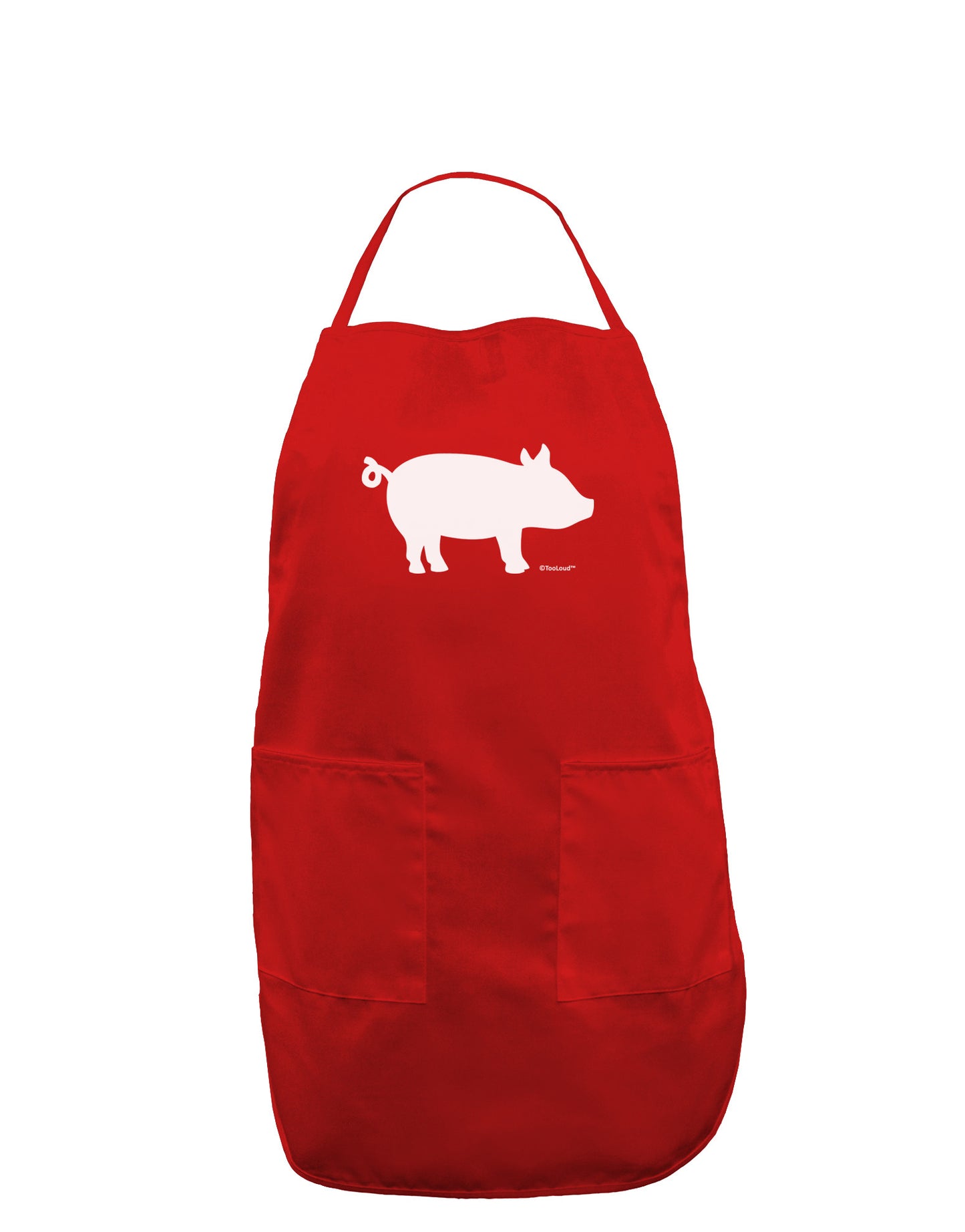 Pig Silhouette Design Dark Adult Apron by TooLoud-Bib Apron-TooLoud-Red-One-Size-Davson Sales