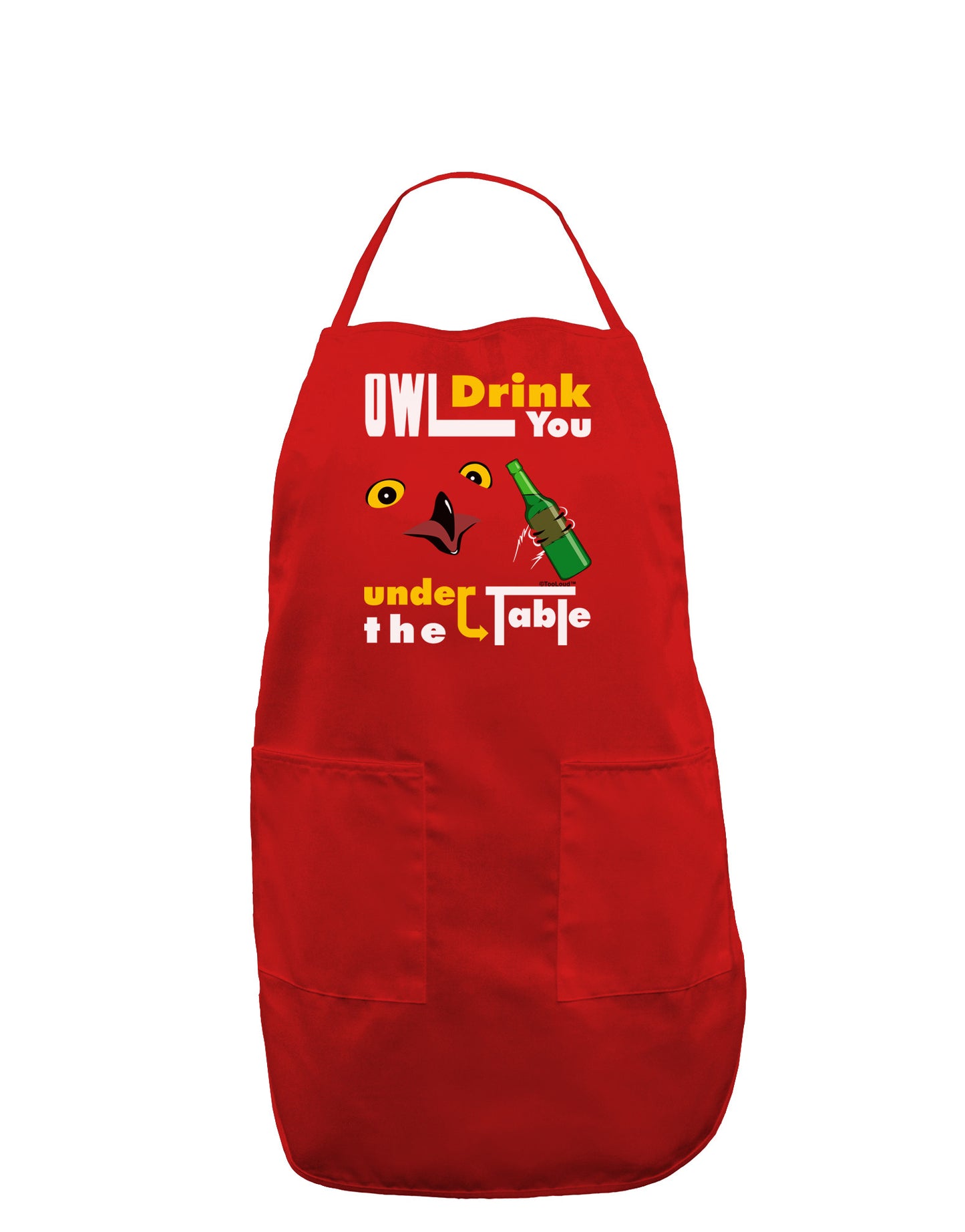 Owl Drink You Under the Table Dark Adult Apron-Bib Apron-TooLoud-Red-One-Size-Davson Sales