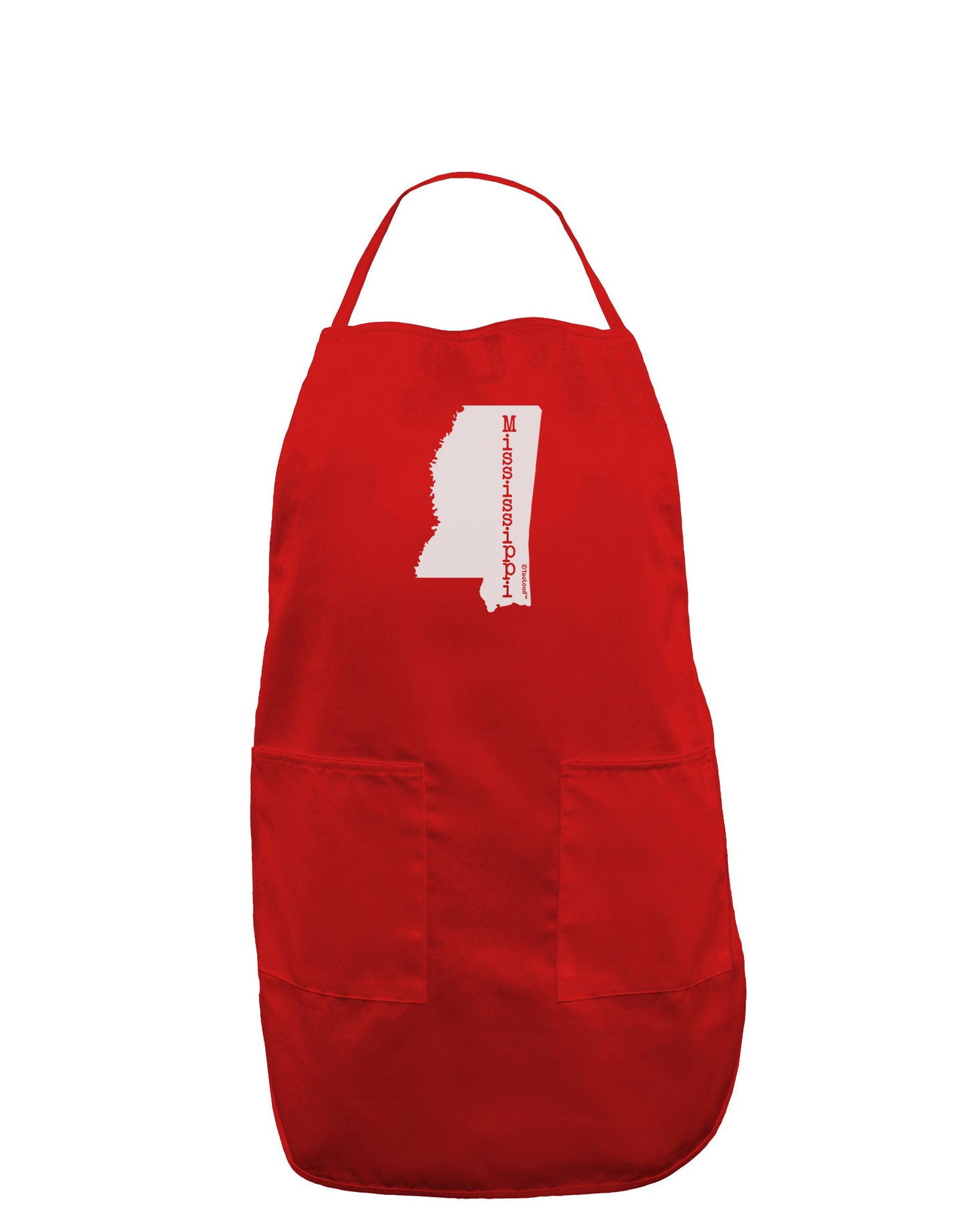 Mississippi - United States Shape Dark Adult Apron-Bib Apron-TooLoud-Red-One-Size-Davson Sales