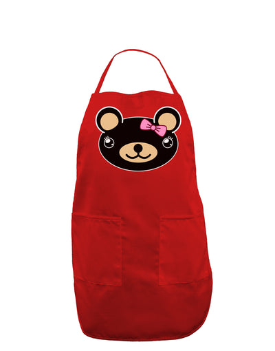 Kyu-T Head - Night Beartholomea Girl Teddy Bear Dark Adult Apron-Bib Apron-TooLoud-Red-One-Size-Davson Sales