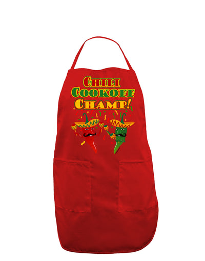 Chili Cookoff Champ! Chile Peppers Dark Adult Apron-Bib Apron-TooLoud-Red-One-Size-Davson Sales