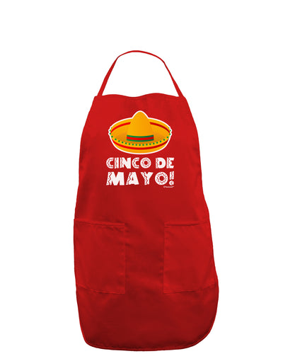 Sombrero Design - Cinco de Mayo Dark Adult Apron by TooLoud-Bib Apron-TooLoud-Red-One-Size-Davson Sales