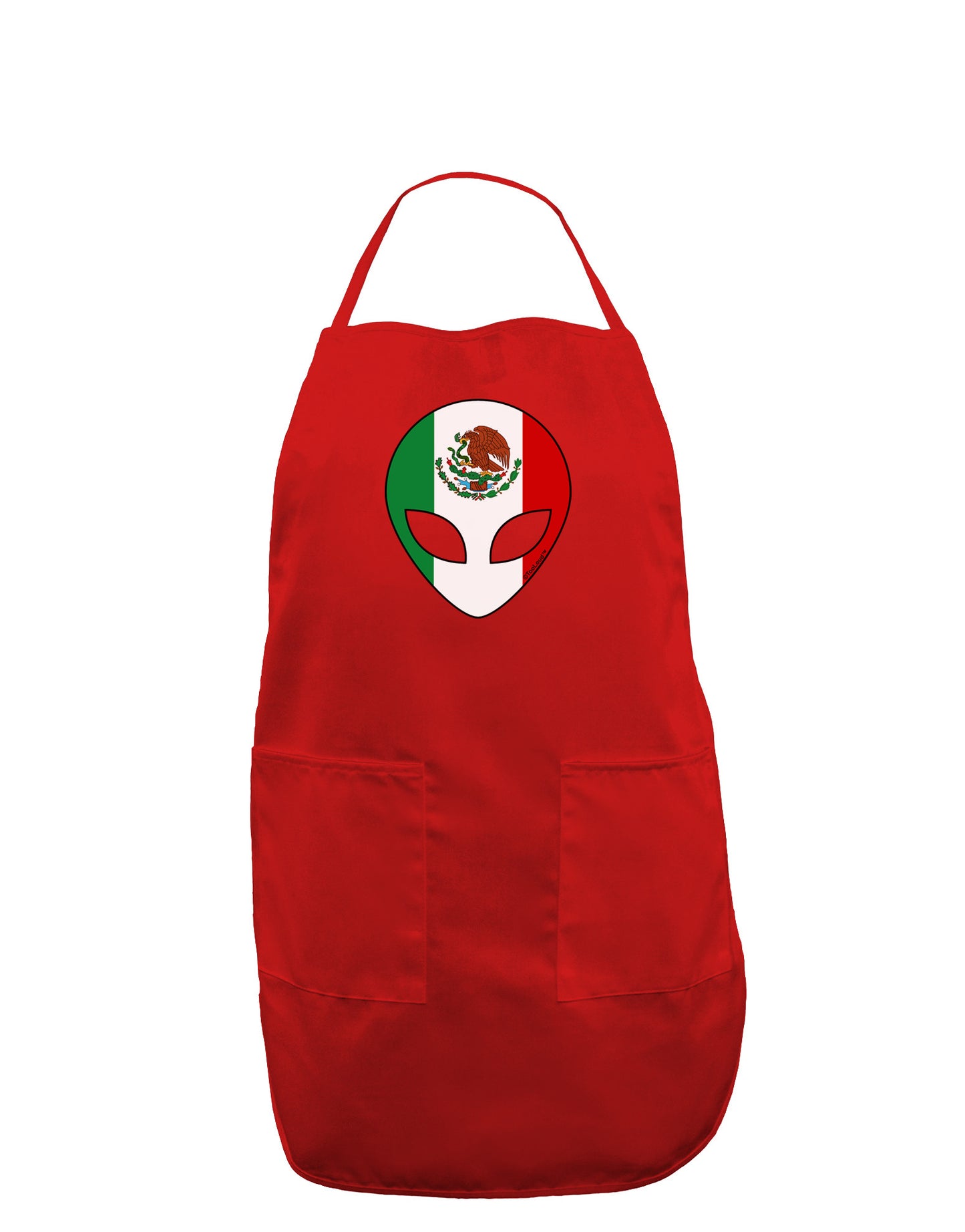 Mexican Flag Extraterrestrial Dark Adult Apron-Bib Apron-TooLoud-Red-One-Size-Davson Sales