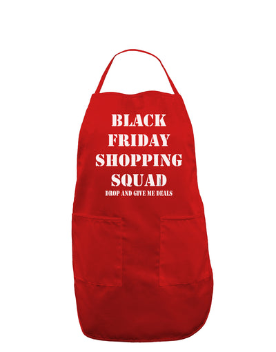 Black Friday Shopping Squad - Drop and Give Me Deals Dark Adult Apron-Bib Apron-TooLoud-Red-One-Size-Davson Sales