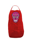 Version 4 Pink Day of the Dead Calavera Dark Adult Apron-Bib Apron-TooLoud-Red-One-Size-Davson Sales