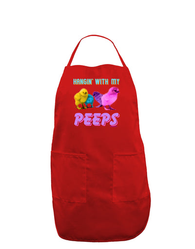 Hangin With My Peeps Dark Adult Apron-Bib Apron-TooLoud-Red-One-Size-Davson Sales