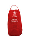 Keep Calm and Open Presents Christmas Dark Adult Apron-Bib Apron-TooLoud-Red-One-Size-Davson Sales