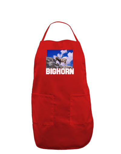 Bighorn Ram Text Dark Adult Apron-Bib Apron-TooLoud-Red-One-Size-Davson Sales