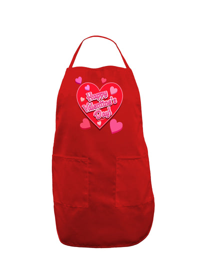 Happy Valentine's Day Romantic Hearts Dark Adult Apron-Bib Apron-TooLoud-Red-One-Size-Davson Sales