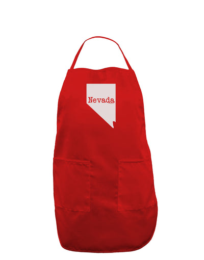 Nevada - United States Shape Dark Adult Apron by TooLoud-Bib Apron-TooLoud-Red-One-Size-Davson Sales