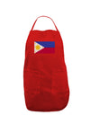 TooLoud Distressed Philippines Flag Dark Adult Apron-Bib Apron-TooLoud-Red-One-Size-Davson Sales