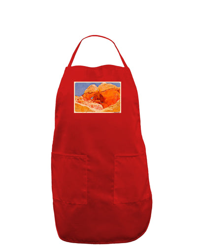 Desert Landscape Watercolor Dark Adult Apron-Bib Apron-TooLoud-Red-One-Size-Davson Sales