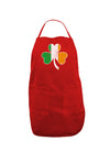 Irish Flag - Shamrock Distressed Dark Adult Apron by TooLoud-Bib Apron-TooLoud-Red-One-Size-Davson Sales