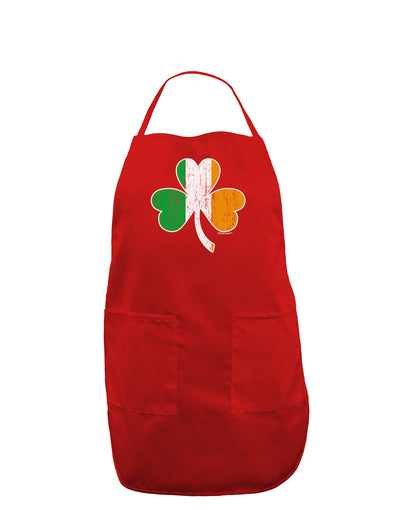 Irish Flag - Shamrock Distressed Dark Adult Apron by TooLoud-Bib Apron-TooLoud-Red-One-Size-Davson Sales