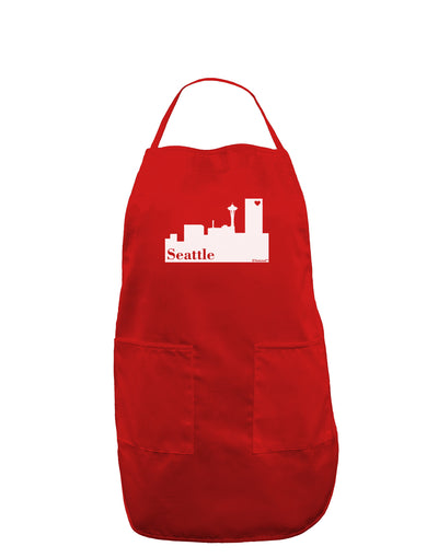 Seattle Skyline with Space Needle Dark Adult Apron by TooLoud-Bib Apron-TooLoud-Red-One-Size-Davson Sales