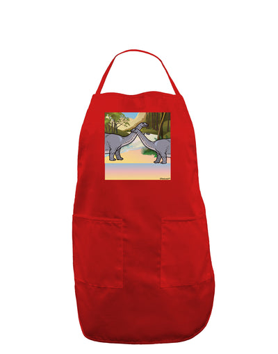 Diplodocus Longus - Without Name Dark Adult Apron-Bib Apron-TooLoud-Red-One-Size-Davson Sales