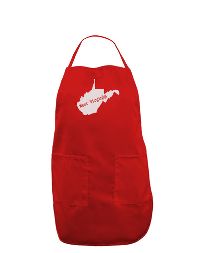 West Virginia - United States Shape Dark Adult Apron-Bib Apron-TooLoud-Red-One-Size-Davson Sales