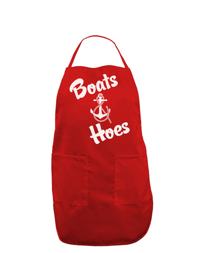 Boats and Hoes Dark Adult Apron-Bib Apron-TooLoud-Red-One-Size-Davson Sales