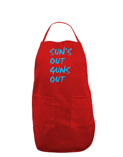 Suns Out Guns Out - Blue Dark Adult Apron-Bib Apron-TooLoud-Red-One-Size-Davson Sales