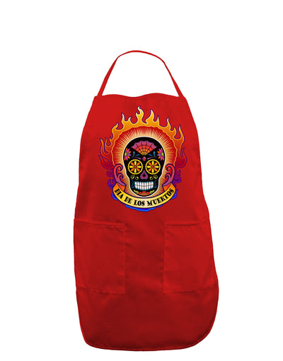 Dia de los Muertos Sacred Calavera Day of the Dead Dark Adult Apron-Bib Apron-TooLoud-Red-One-Size-Davson Sales