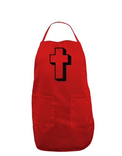 Simple Cross Design Glitter - Black Dark Adult Apron by TooLoud-Bib Apron-TooLoud-Red-One-Size-Davson Sales