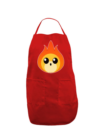 Cute Fireball Design Dark Adult Apron-Bib Apron-TooLoud-Red-One-Size-Davson Sales