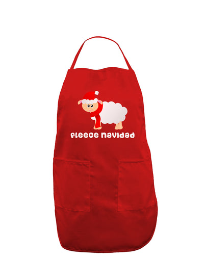 Fleece Navidad Christmas Sheep Dark Adult Apron-Bib Apron-TooLoud-Red-One-Size-Davson Sales