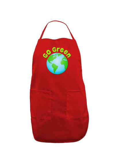 Go Green - Planet Earth Dark Adult Apron-Bib Apron-TooLoud-Red-One-Size-Davson Sales