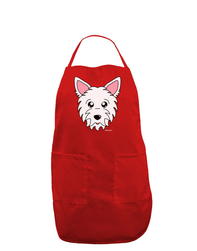 Cute West Highland White Terrier Westie Dog Dark Adult Apron by TooLoud-Bib Apron-TooLoud-Red-One-Size-Davson Sales