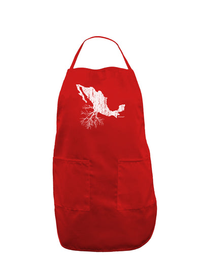 Mexican Roots Design - Distressed Dark Adult Apron by TooLoud-Bib Apron-TooLoud-Red-One-Size-Davson Sales