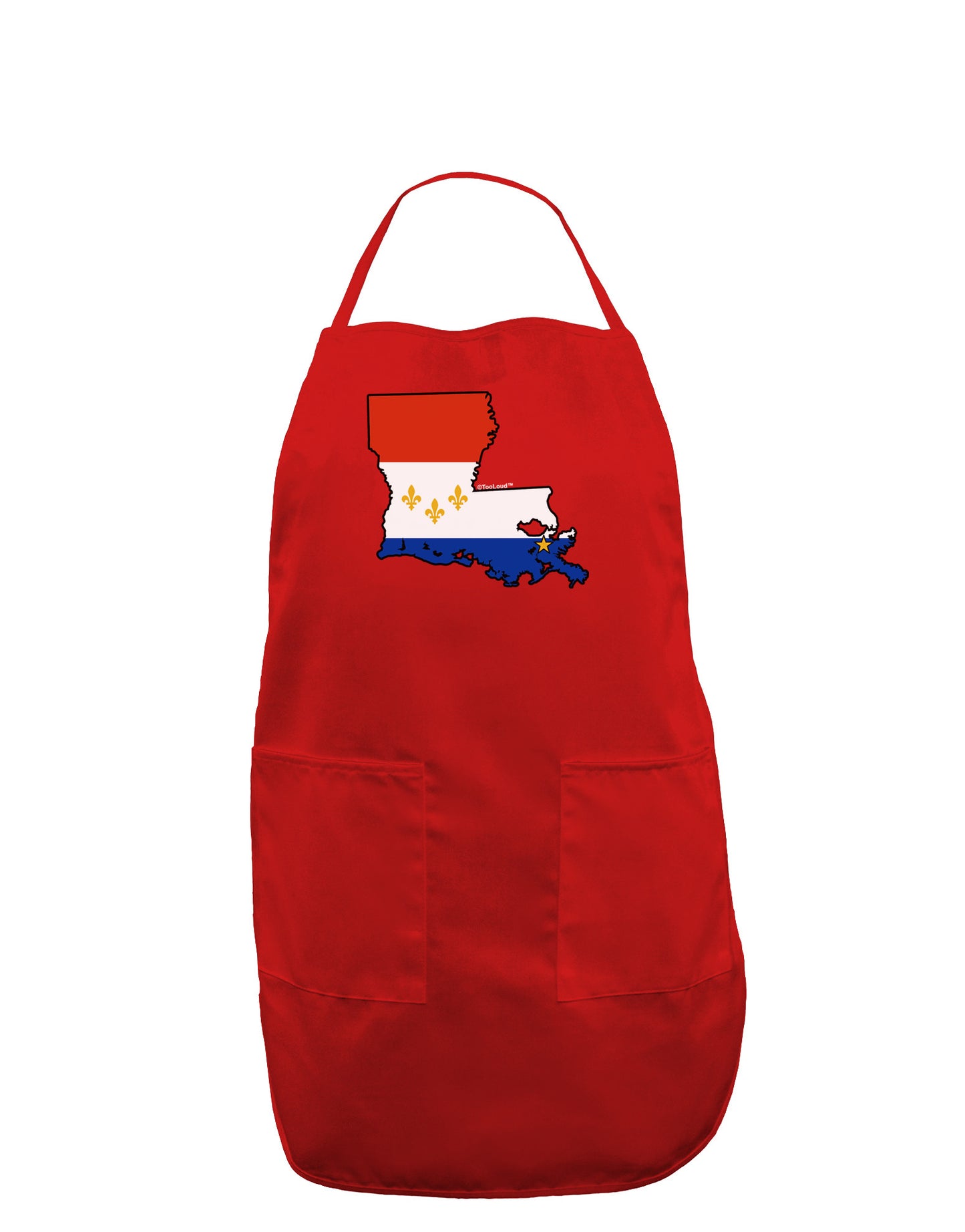 New Orleans Louisiana Flag Dark Adult Apron-Bib Apron-TooLoud-Red-One-Size-Davson Sales
