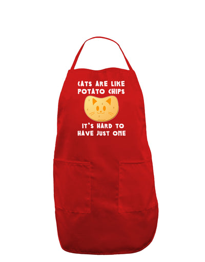 Cats Are Like Potato Chips Dark Adult Apron-Bib Apron-TooLoud-Red-One-Size-Davson Sales