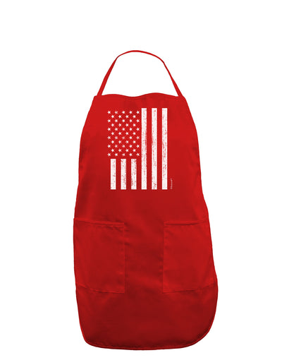 Stamp Style American Flag - Distressed Dark Adult Apron by TooLoud-Bib Apron-TooLoud-Red-One-Size-Davson Sales