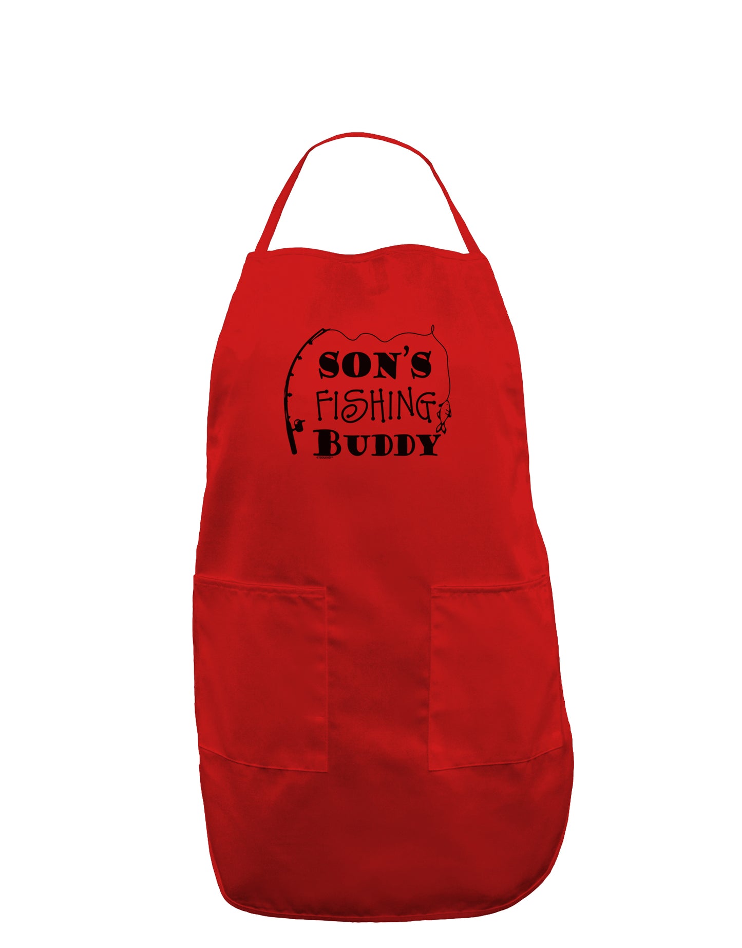 TooLoud Sons Fishing Buddy Adult Apron-Bib Apron-TooLoud-Red-One-Size-Davson Sales