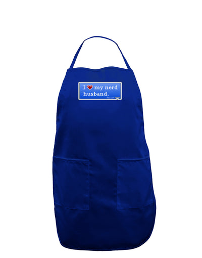 I Heart My Nerd Husband - Retro Dark Adult Apron by TooLoud-Bib Apron-TooLoud-Royal Blue-One-Size-Davson Sales