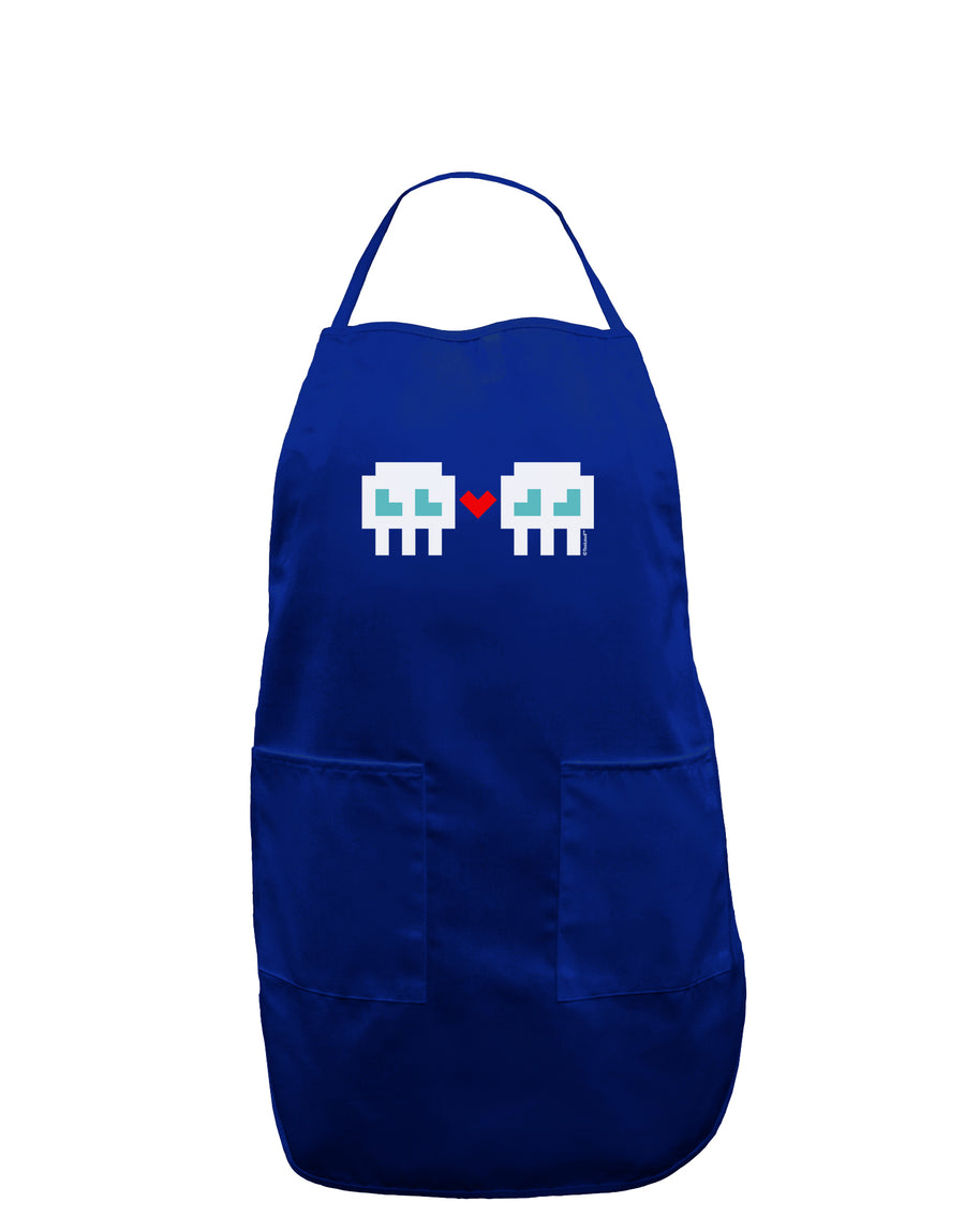 8-Bit Skull Love - Boy and Boy Dark Adult Apron-Bib Apron-TooLoud-Black-One-Size-Davson Sales