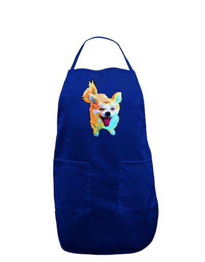 Cartoon Pomeranian Dark Adult Apron-Bib Apron-TooLoud-Royal Blue-One-Size-Davson Sales