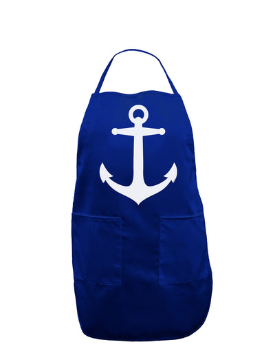 Nautical Sailor Anchor Dark Adult Apron-Bib Apron-TooLoud-Royal Blue-One-Size-Davson Sales