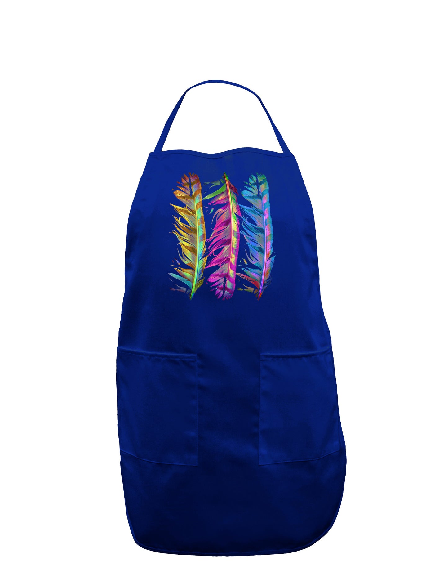 Magic Feathers Dark Adult Apron-Bib Apron-TooLoud-Royal Blue-One-Size-Davson Sales