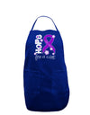 Hope for a Cure - Purple Ribbon Crohn’s Disease - Flowers Dark Adult Apron-Bib Apron-TooLoud-Royal Blue-One-Size-Davson Sales