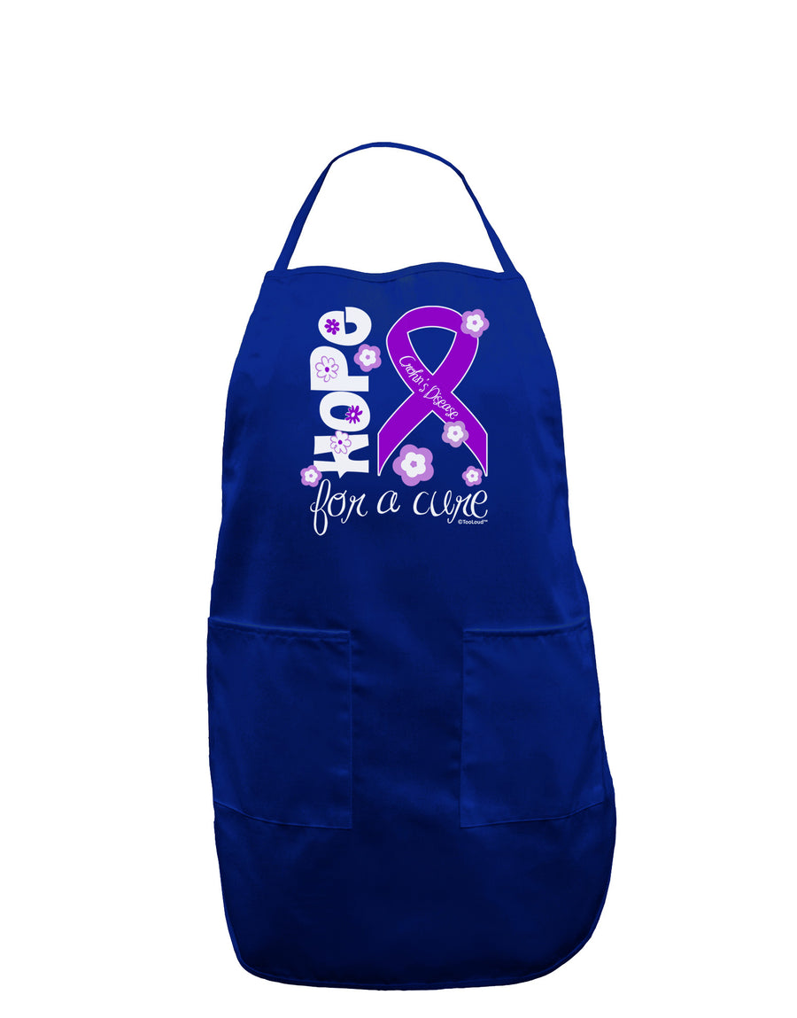 Hope for a Cure - Purple Ribbon Crohn’s Disease - Flowers Dark Adult Apron-Bib Apron-TooLoud-Black-One-Size-Davson Sales