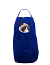 Cute Disgruntled Siamese Cat Dark Adult Apron-Bib Apron-TooLoud-Royal Blue-One-Size-Davson Sales