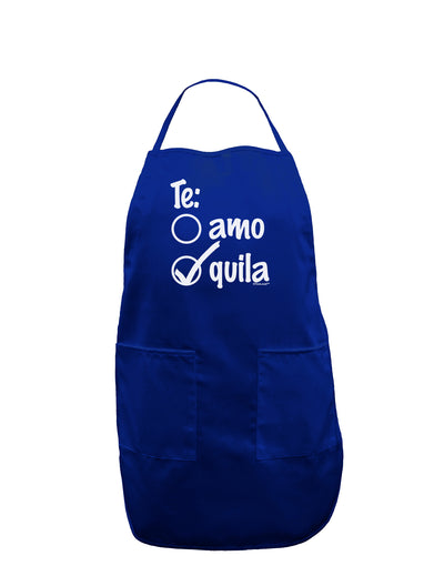 Tequila Checkmark Design Dark Adult Apron by TooLoud