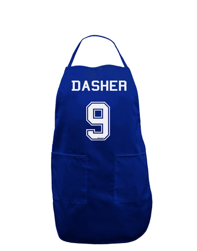 Reindeer Jersey - Dasher 9 Dark Adult Apron-Bib Apron-TooLoud-Royal Blue-One-Size-Davson Sales