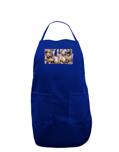 Buy Local Produce Potatoes Text Dark Adult Apron-Bib Apron-TooLoud-Royal Blue-One-Size-Davson Sales